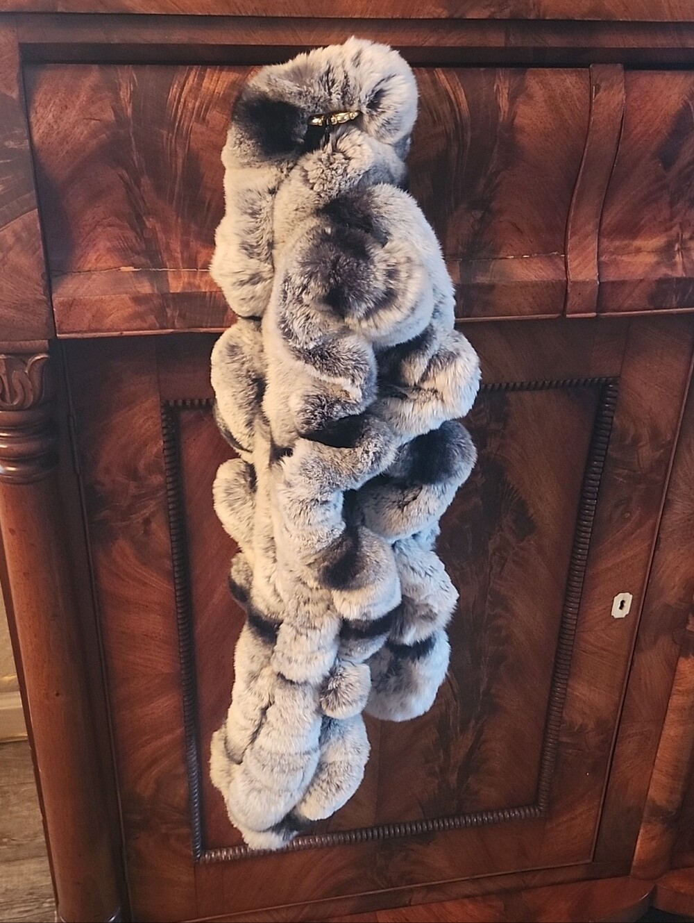 Chinchilla Colored Rex Rabbit Fur Scarf